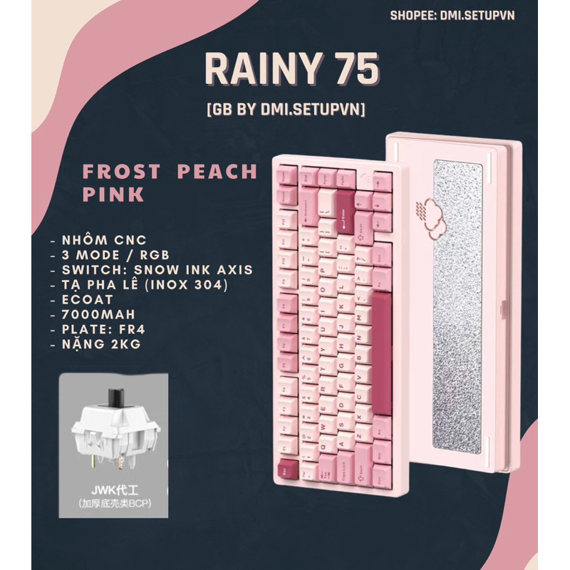 𝐑𝐀𝐈𝐍𝐘𝟕𝟓 𝐊𝐞𝐲𝐛𝐨𝐚𝐫𝐝 𝐊𝐢𝐭 𝐁𝐨̣̂ 𝐁𝐚̀𝐧 𝐏𝐡𝐢́𝐦 𝐂𝐨̛ 𝟑 𝐦𝐨𝐝𝐞 𝐐𝐌𝐊/𝐕𝐈𝐀