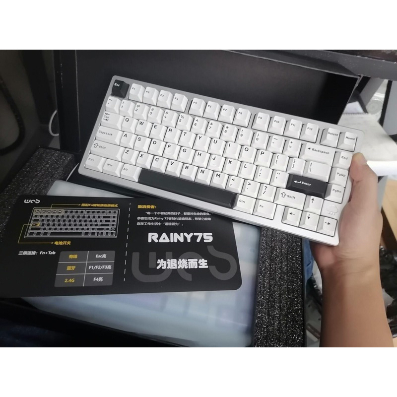 𝐑𝐀𝐈𝐍𝐘𝟕𝟓 𝐊𝐞𝐲𝐛𝐨𝐚𝐫𝐝 𝐊𝐢𝐭 𝐁𝐨̣̂ 𝐁𝐚̀𝐧 𝐏𝐡𝐢́𝐦 𝐂𝐨̛ 𝟑 𝐦𝐨𝐝𝐞 𝐐𝐌𝐊/𝐕𝐈𝐀