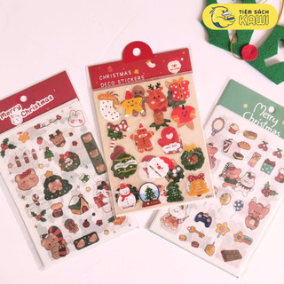 Miếng dán Sticker trang trí hoạc tiết Giáng sinh