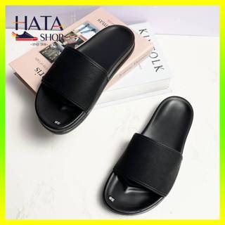 Dép da nam cao cấp trơn BASIC SIÊU XỊN đẹp chống nước siêu êm chân