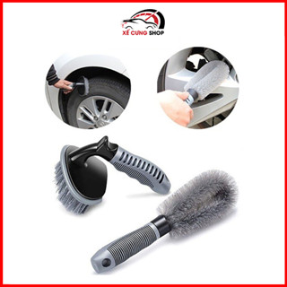 Combo bộ chổi cọ rửa vành lazang + Bàn Chải Vệ Sinh Bánh Xe Chuyên Nghiệp, vệ sinh hiệu quả