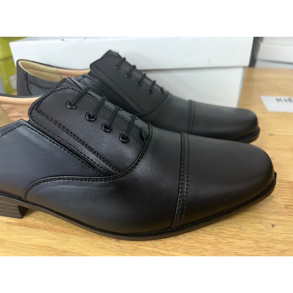 Giày Sĩ Quan Không Cột Dây Lót Vàng, Đế Cao Su Có Khâu, Hộp Đựng Đẹp