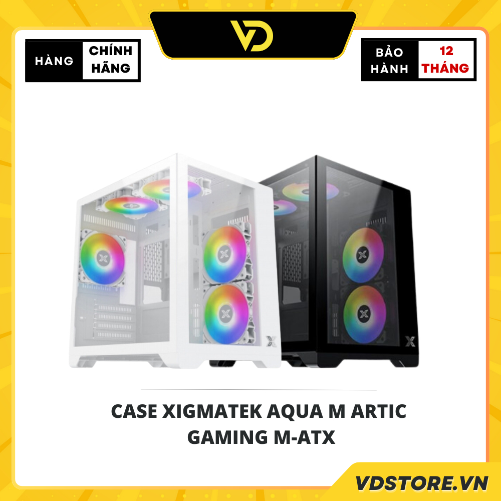 CASE XIGMATEK AQUA M ARTIC/BLACK - Hàng Chính Hãng