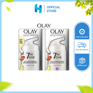Set kem dưỡng ngày đêm Olay Total Effects Anti-Ageing 7in1 mỗi lọ 37ml