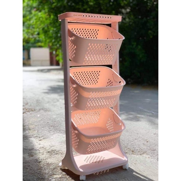 Kệ đựng đồ đa năng, 3 tầng có bánh xe việt nhật 5567-3