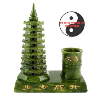 Tháp văn xương ống bút đá serpetine vip kiểm định 15 cm 18 cm