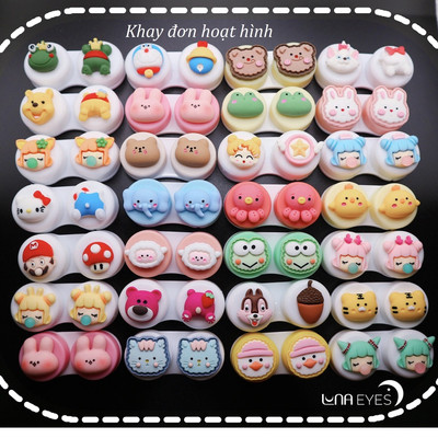 Khay đơn Hoạt Hình LUNA EYES kèm dụng cụ đeo lens