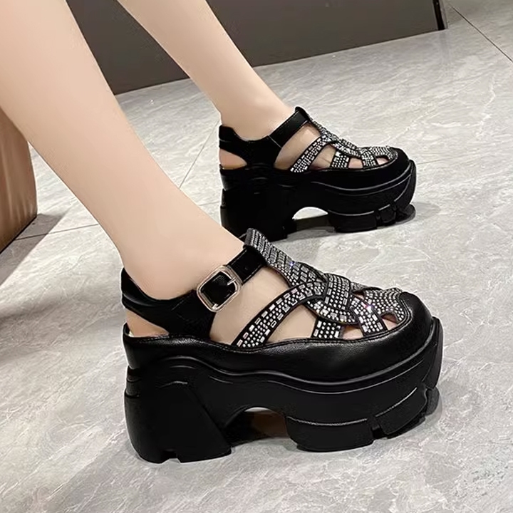 Sandal Nữ Đính Đá Đế Tăng Chiều Cao 9cm PS499-1325