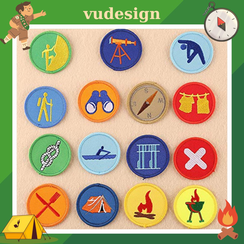 Sticker Dán Vải, Sticker Ủi Thêu Quần Áo, Balo, Túi, Mũ Huy Hiệu Hướng Đạo Sinh Boyscouts Vudesign
