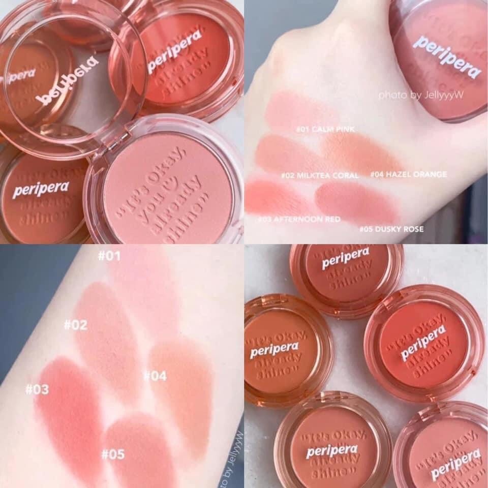 Phấn Má Hồng Siêu Xinh Peripera Pure Blushed Sunshine Cheek 4.2g