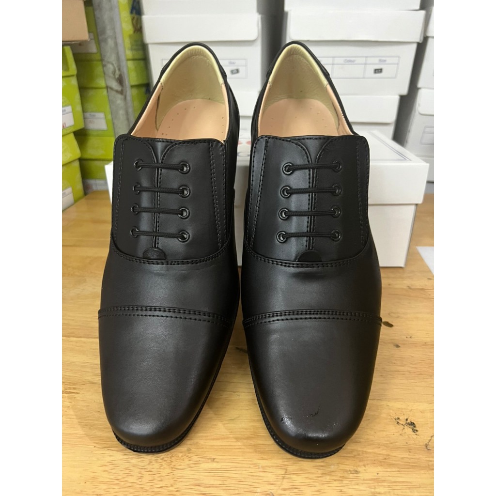 Giày Sĩ Quan Không Cột Dây Lót Vàng, Đế Cao Su Có Khâu, Hộp Đựng Đẹp