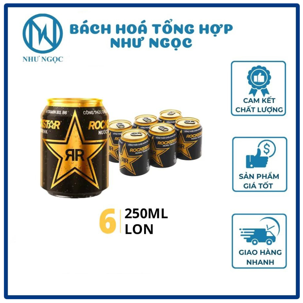 LỐC 6 LON - Nước Tăng Lực Redbull Việt/ Redbull Thái Lan/ Carabao/ RockStar/ Lipovitan Lon 250 ml