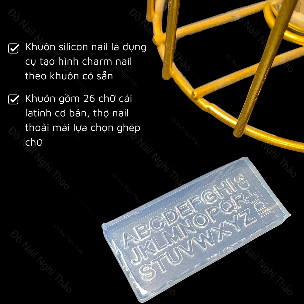 Khuôn silicon nail chữ cái JELIVA