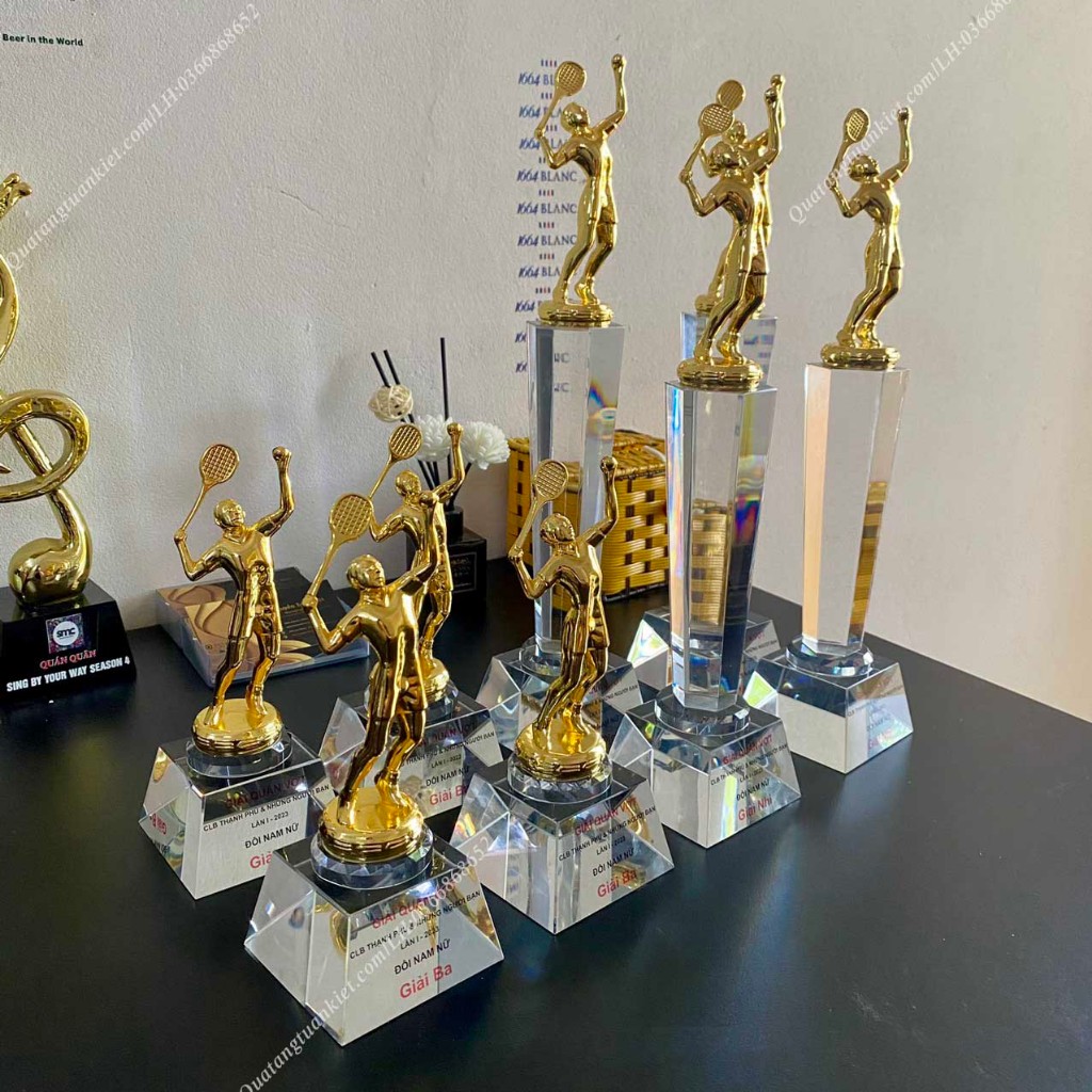 Cúp Pha Lê  Tennis Mạ Vàng CN