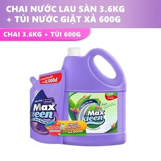 Nước lau sàn MaxKleen 3.6kg tặng túi nước giặt xả 600g huyền diệu