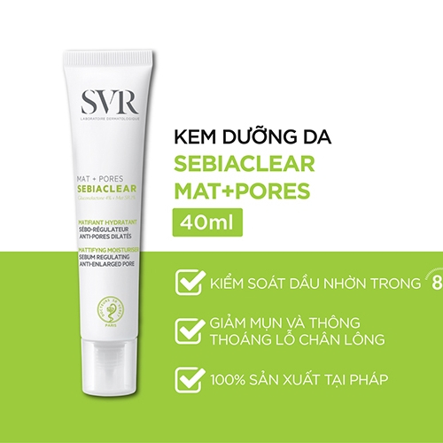Kem dưỡng SVR Mat + Pores giảm mụn se khít lỗ chân lông 40ml