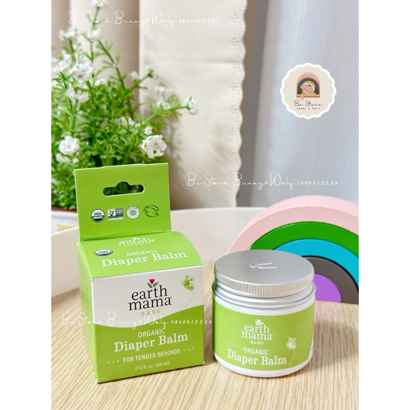 Kem Hăm Hữu Cơ Earth Mama Baby Organic Diaper Balm Hộp 60ml - Hàng Mỹ Air
