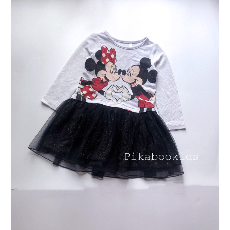 Váy dài tay mickey minnie xuất xịn cho bé gái