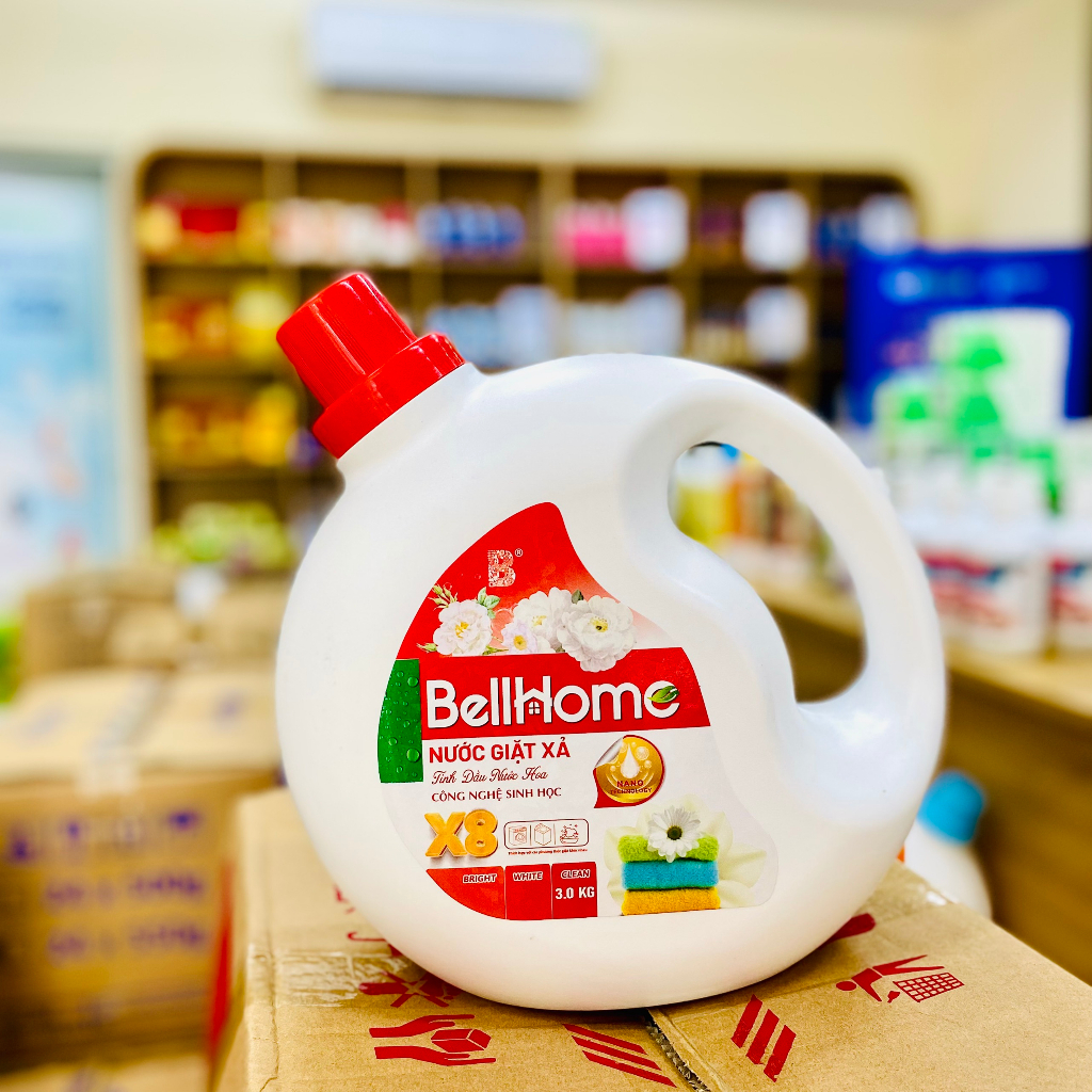 Nước Giặt Xả Gold Bell Home 3KG Cao Cấp Với Công Nghệ Sinh Học An Toàn Lưu Hương Vượt Trội, Làm Mềm Sợi Vải