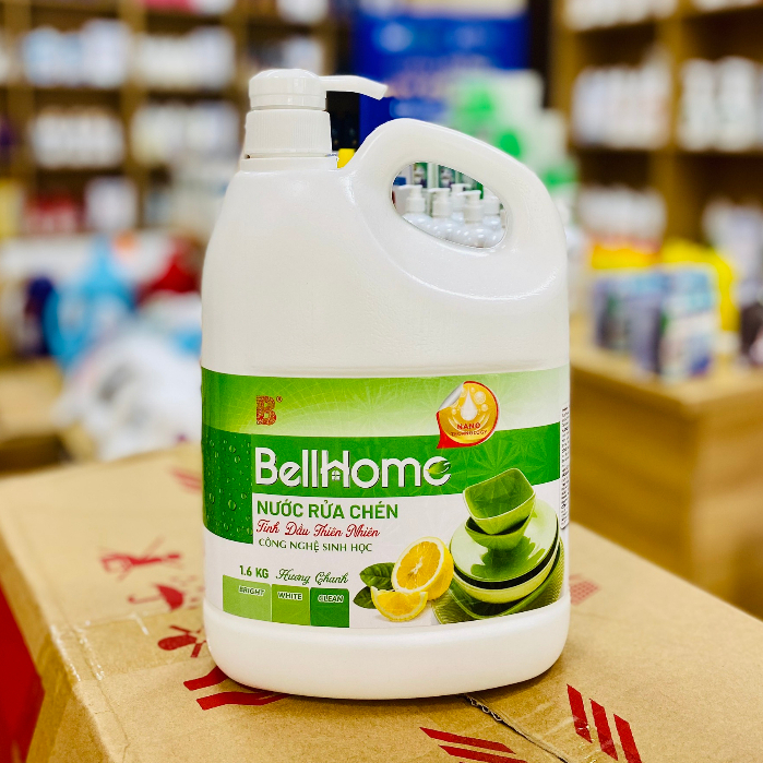 Nước Rửa Chén Bell Home 1,6KG Hương Chanh - Quế, Nước Rửa Bát Sinh Học, An Toàn Da Tay Thân Thiện Môi Trường
