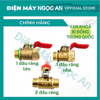 Van khoá hơi nước van bi đồng 1/4 trung quốc 1 đầu răng ngoài và 2 đầu răng ngoài