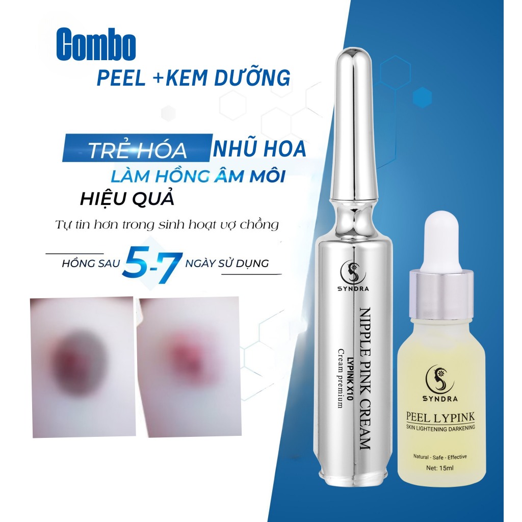Set Peel Khử Thâm Kèm Kem Dưỡng Hồng Nhũ Hoa Vùng Kín Lypink X10 Thấm Nhanh, Hồng Hào