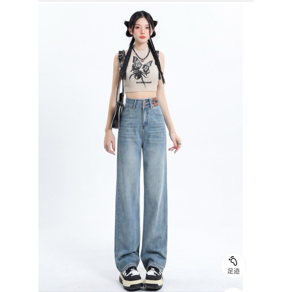[Mã FADEP2212 giảm 10k đơn từ 99k] Quần jean bò ống rộng suông xuông nữ jeans cạp cao phong cách jeanshop_0603 ms15