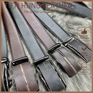 Thắt lưng da bò nam nguyên tấm may cạnh mới, dây nịt da bò thời trang nam THTL02