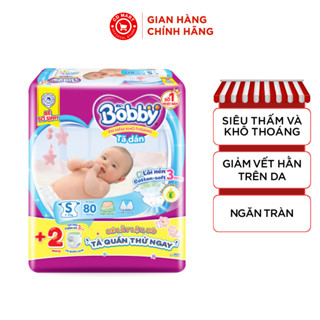 Bỉm - Tã dán Bobby size S 54/S 80 miếng (cho bé 4 - 8kg)