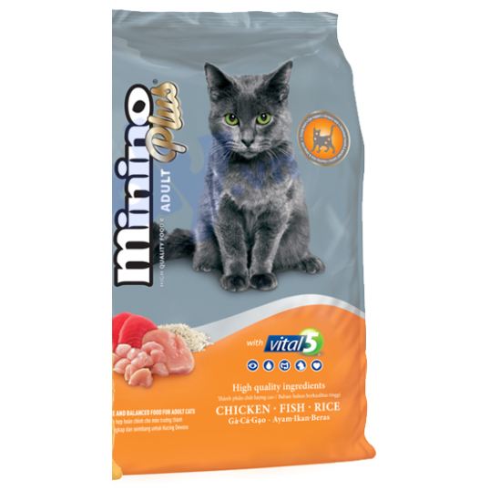 THỨC ĂN HẠT CHO MÈO MININO YUM PLUS TÚI 1,5KG