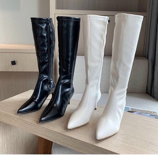 Hàng có sẵn sll- giày boots đùi - bốt gối 2109 da mềm lót lông gót nhọn cao 6-7cm dễ đi cực kì