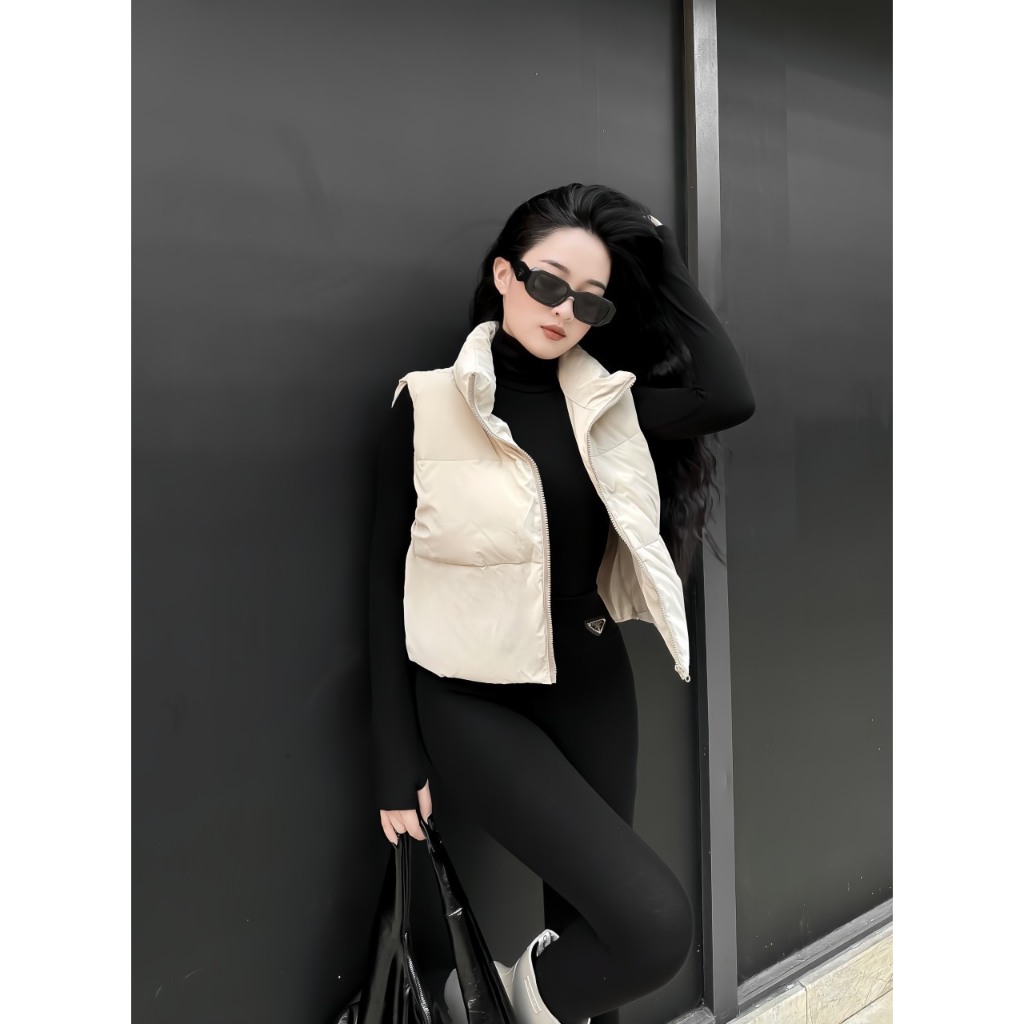 Áo phao gile, áo phao nữ sát nách, phong cách Hàn Quốc