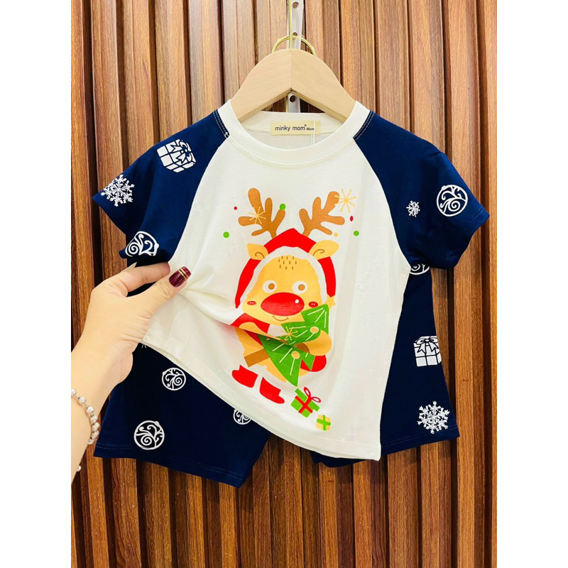 Bộ Minky mom họa tiết Noel