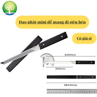 Dao Tanto Mini Nhật Bản Gọt Hoa Quả, Thái Sashimi Lưỡi nhỏ siêu bén Thép Không Gỉ dài 20cm ( gồm vỏ dao) dễ dàng mang đi