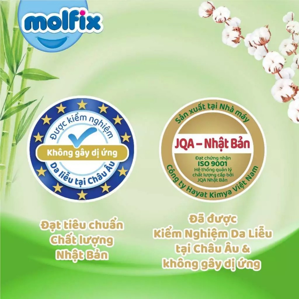 Tã/bỉm dán molfix thiên nhiên size S54+6