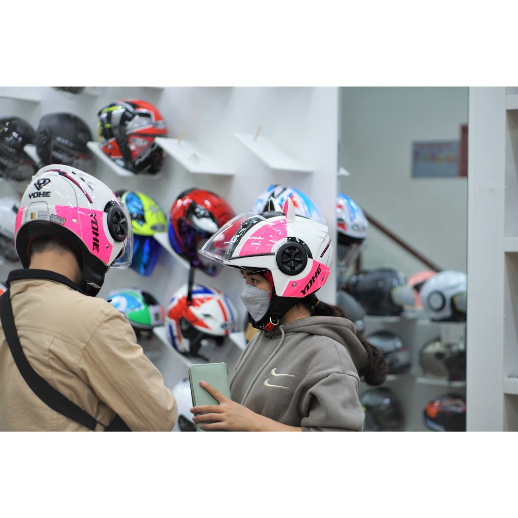 Mũ bảo hiểm 3/4 YOHE 851 nhỏ gọn nhẹ đạt chuẩn châu Âu ECER22.05 chính hãng - Helmets 4U