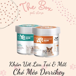 Khăn ướt lau tai và mắt chó mèo dorrikey