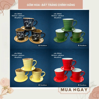 Cốc gốm sứ bát tràng 250ml- ly tách cà phê- tách trà sắc màu