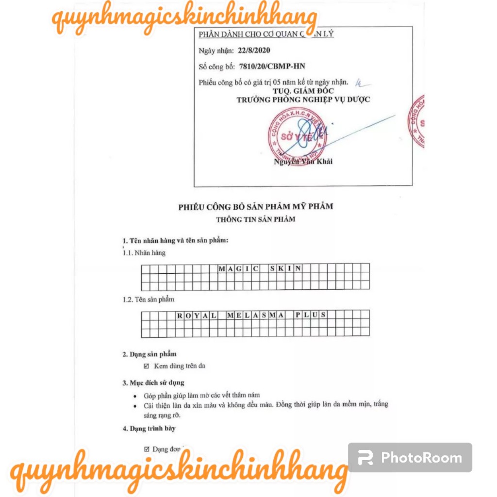 CAO NÁM MAGIC SKIN cao nám Royal Melasma Plus ngừa nám tàn nhang