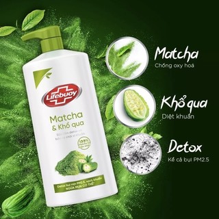 Sữa tắm lifeboy detox Matcha khổ qua Matcha 800ml