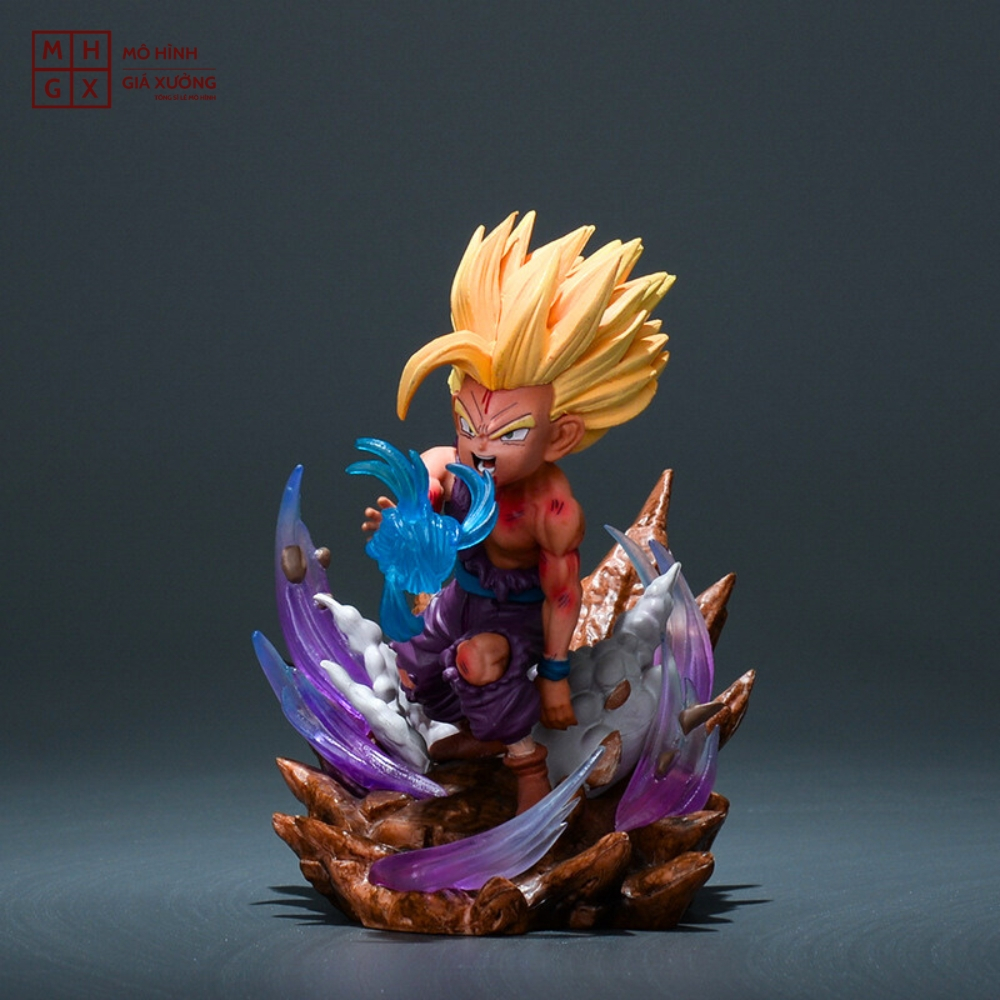 Mô hình DragonBall Gohan chibi chiến đấu - Cao 12cm - nặng 290gram - Dragon Ball - Có Hộp màu