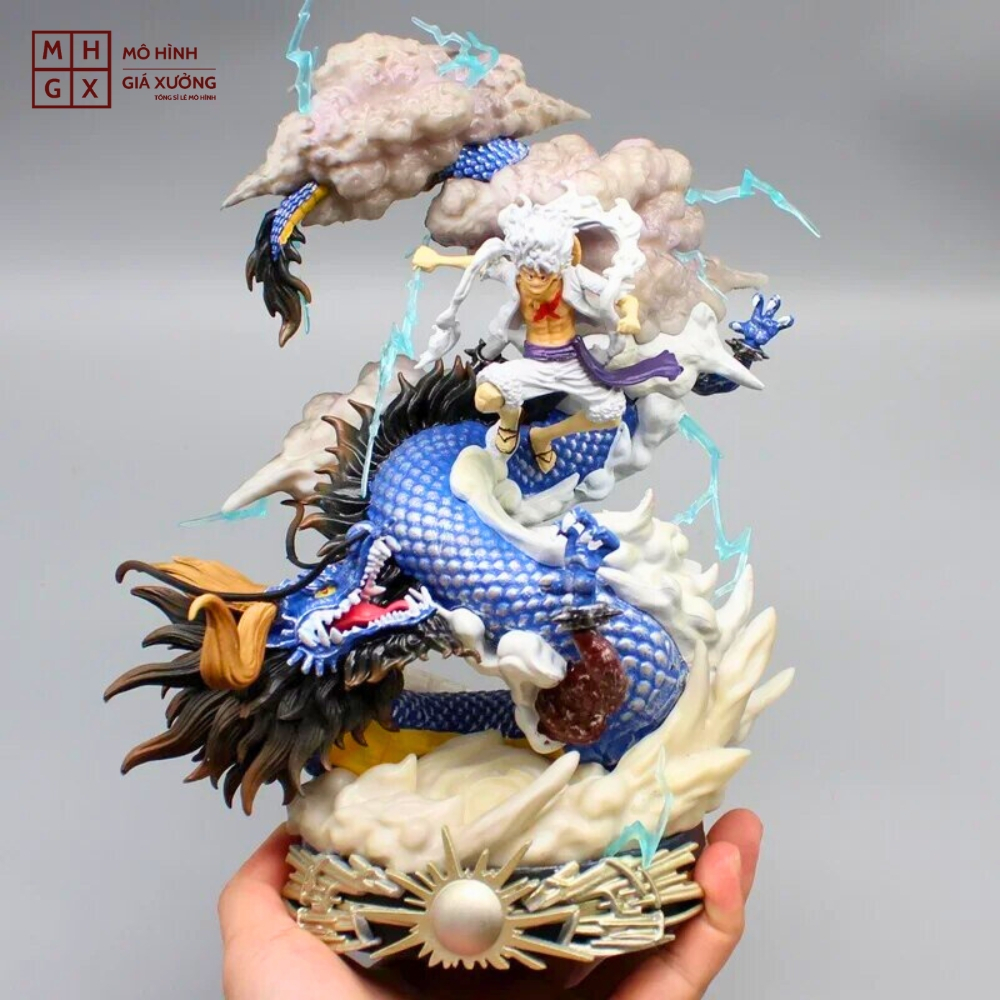 Mô Hình OnePiece Luffy Gear 5 đại chiến rồng Kaido - Cao 23cm - rộng 18cm - nặng 1kg2 - Figure OnePiece - Có Hộp