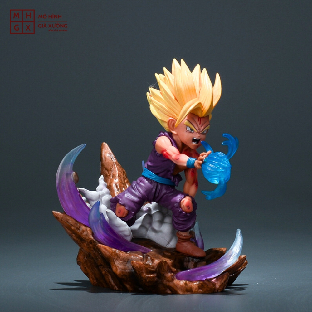 Mô hình DragonBall Gohan chibi chiến đấu - Cao 12cm - nặng 290gram - Dragon Ball - Có Hộp màu