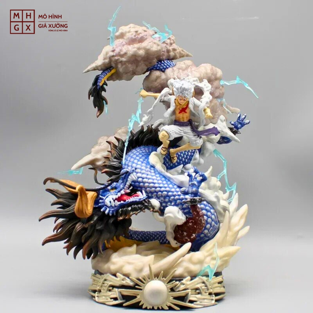 Mô Hình OnePiece Luffy Gear 5 đại chiến rồng Kaido - Cao 23cm - rộng 18cm - nặng 1kg2 - Figure OnePiece - Có Hộp