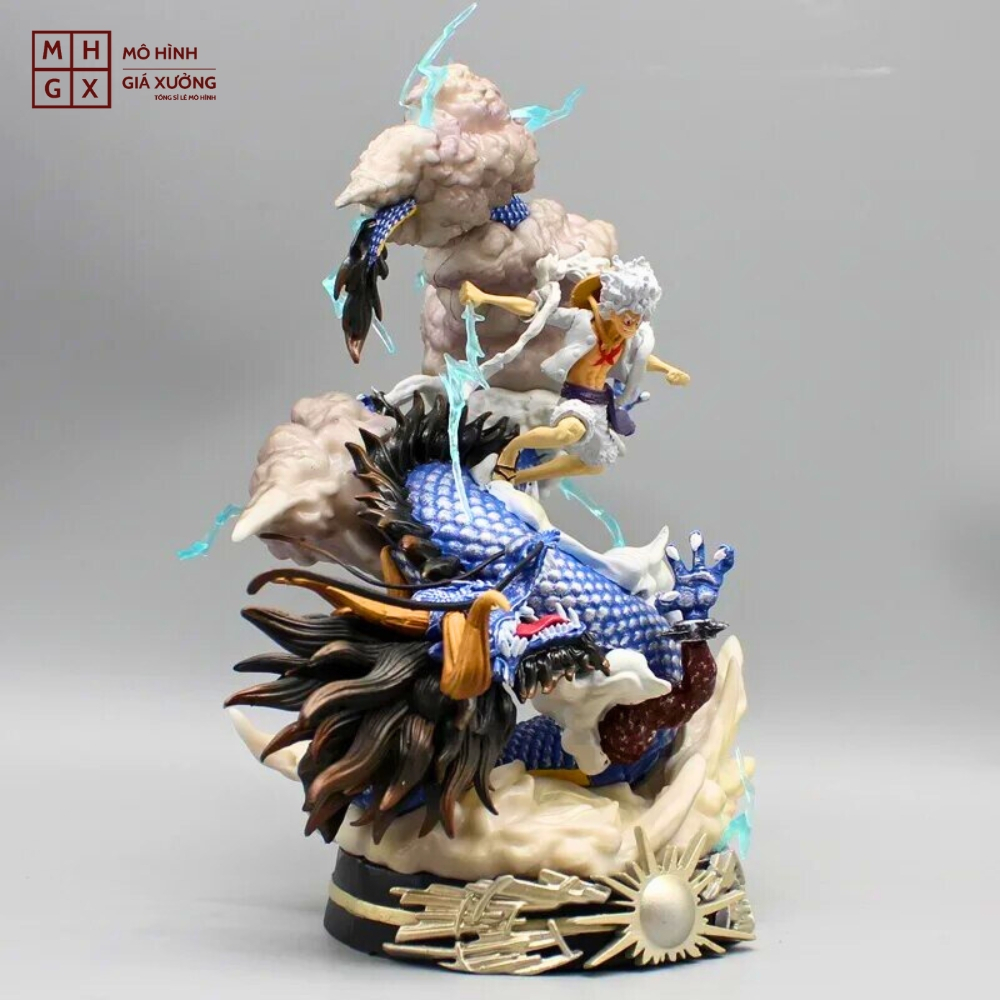 Mô Hình OnePiece Luffy Gear 5 đại chiến rồng Kaido - Cao 23cm - rộng 18cm - nặng 1kg2 - Figure OnePiece - Có Hộp