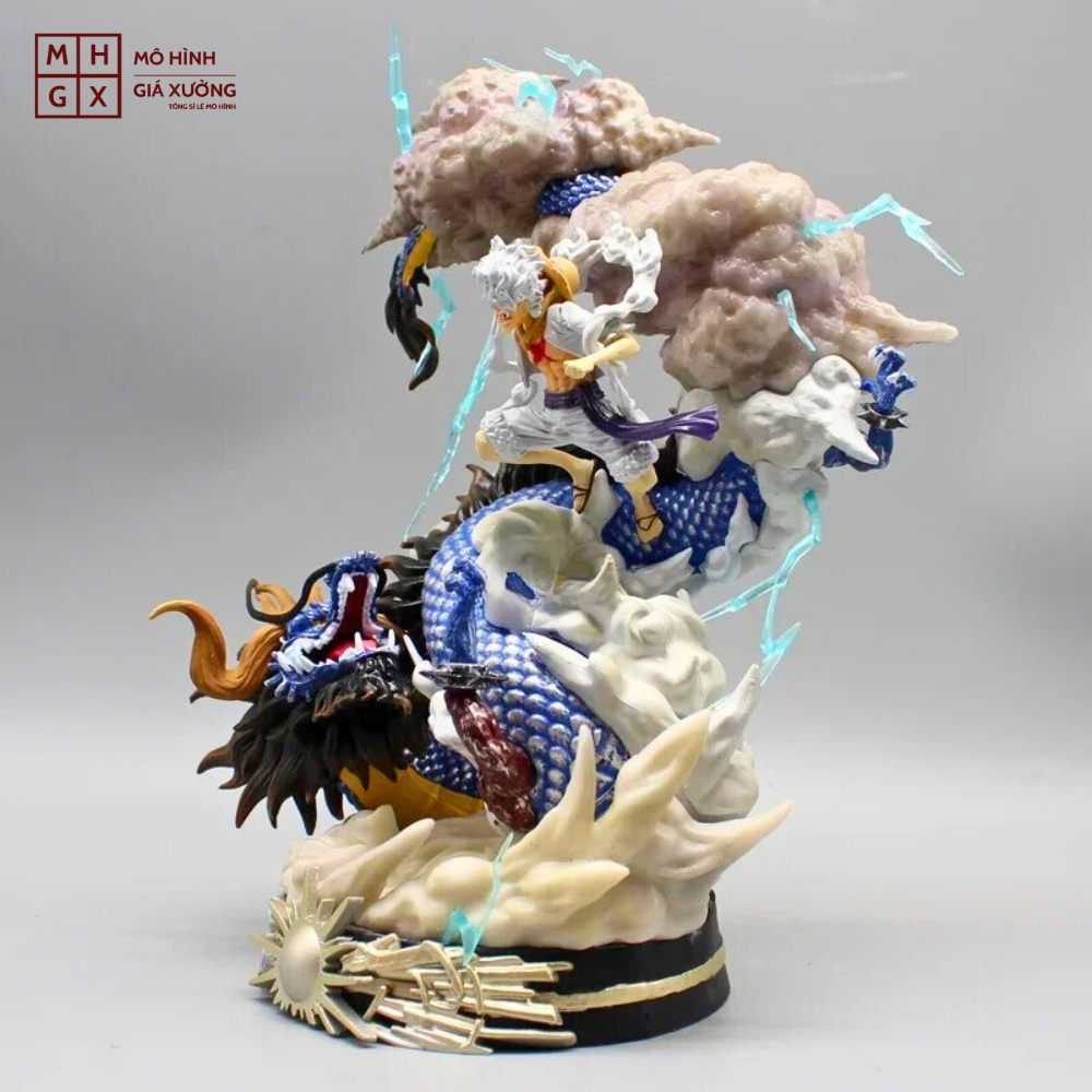 Mô Hình OnePiece Luffy Gear 5 đại chiến rồng Kaido - Cao 23cm - rộng 18cm - nặng 1kg2 - Figure OnePiece - Có Hộp