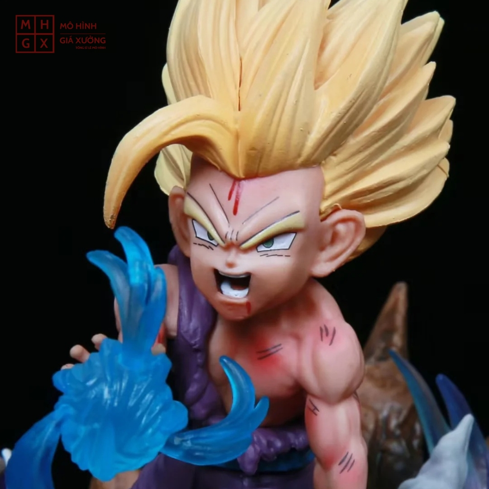 Mô hình DragonBall Gohan chibi chiến đấu - Cao 12cm - nặng 290gram - Dragon Ball - Có Hộp màu