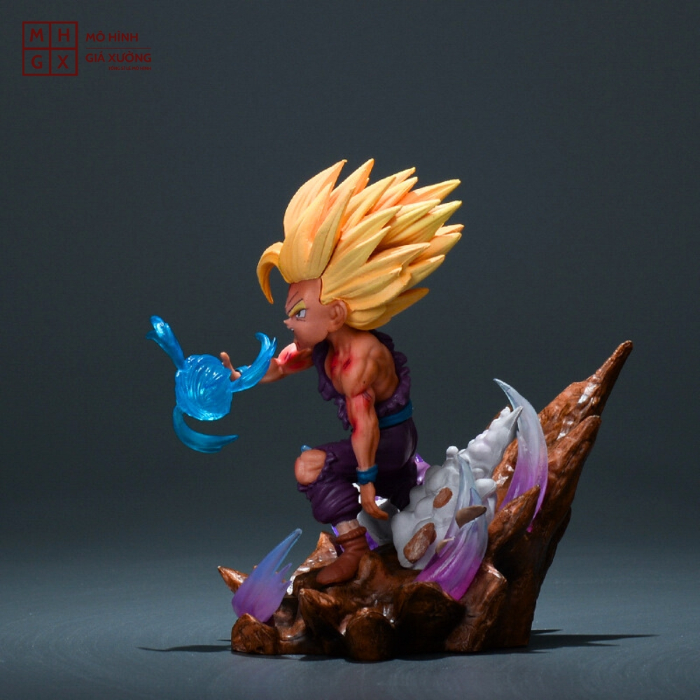 Mô hình DragonBall Gohan chibi chiến đấu - Cao 12cm - nặng 290gram - Dragon Ball - Có Hộp màu