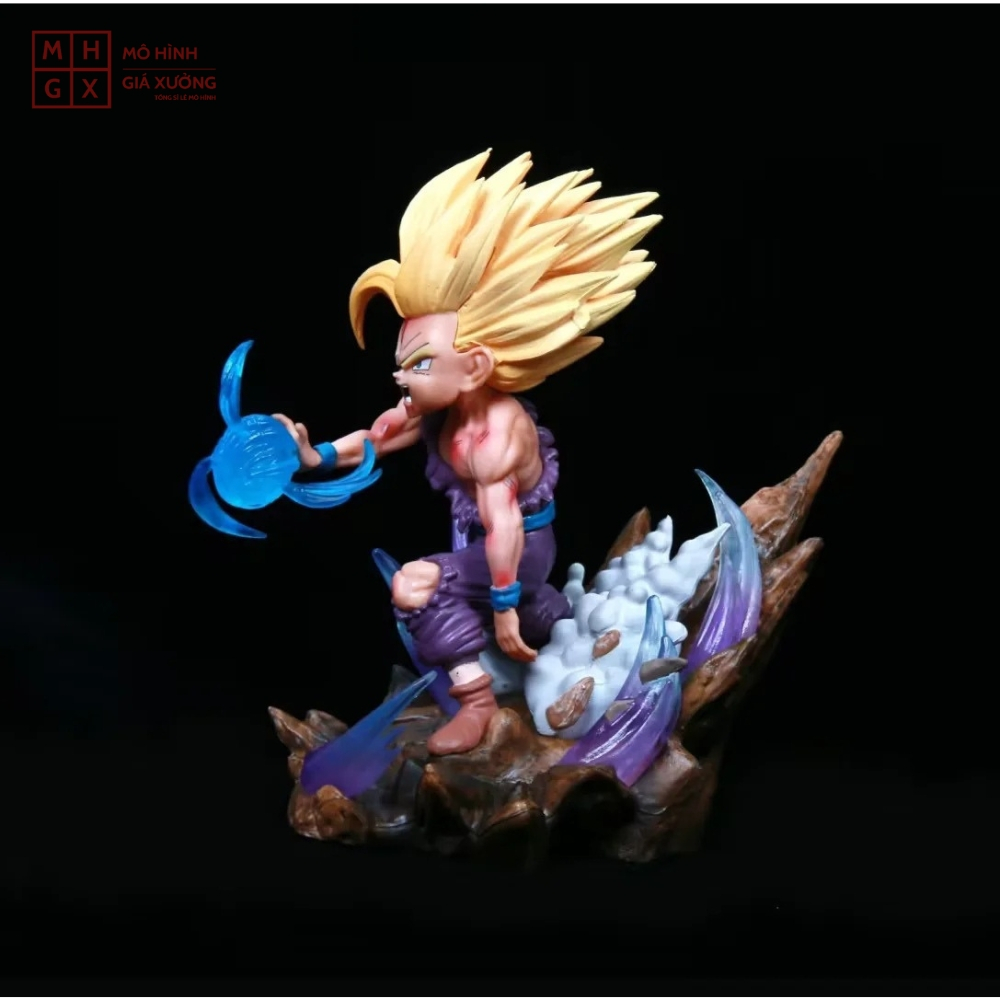 Mô hình DragonBall Gohan chibi chiến đấu - Cao 12cm - nặng 290gram - Dragon Ball - Có Hộp màu