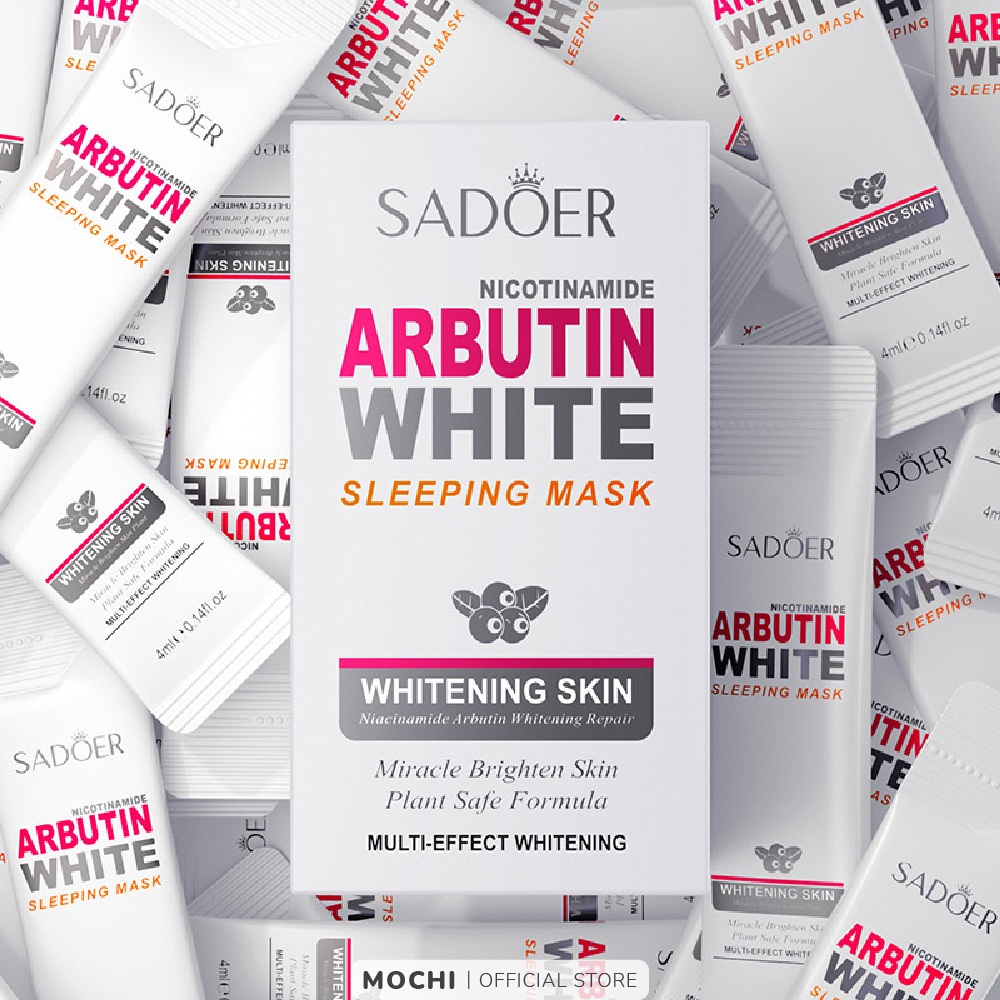 Mặt Nạ Ngủ Trắng Da Niacinamide Arbutin Hộp 20 Gói Giảm Thâm Nám Thâm Mụn Dưỡng Ẩm Trẻ Hóa Da Mask Đắp Mặt MOCHI SHOP